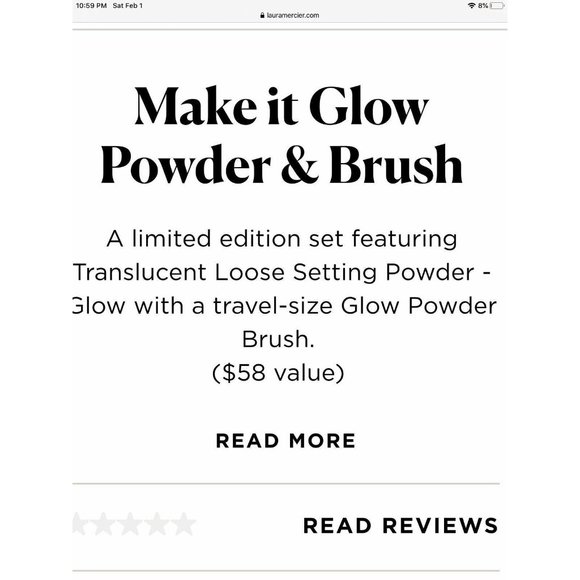LAURA MERCIER-Make it Glow Setting Powder (Medium-Deep/Full Size)+Brush Set-NIB - Picture 5 of 6